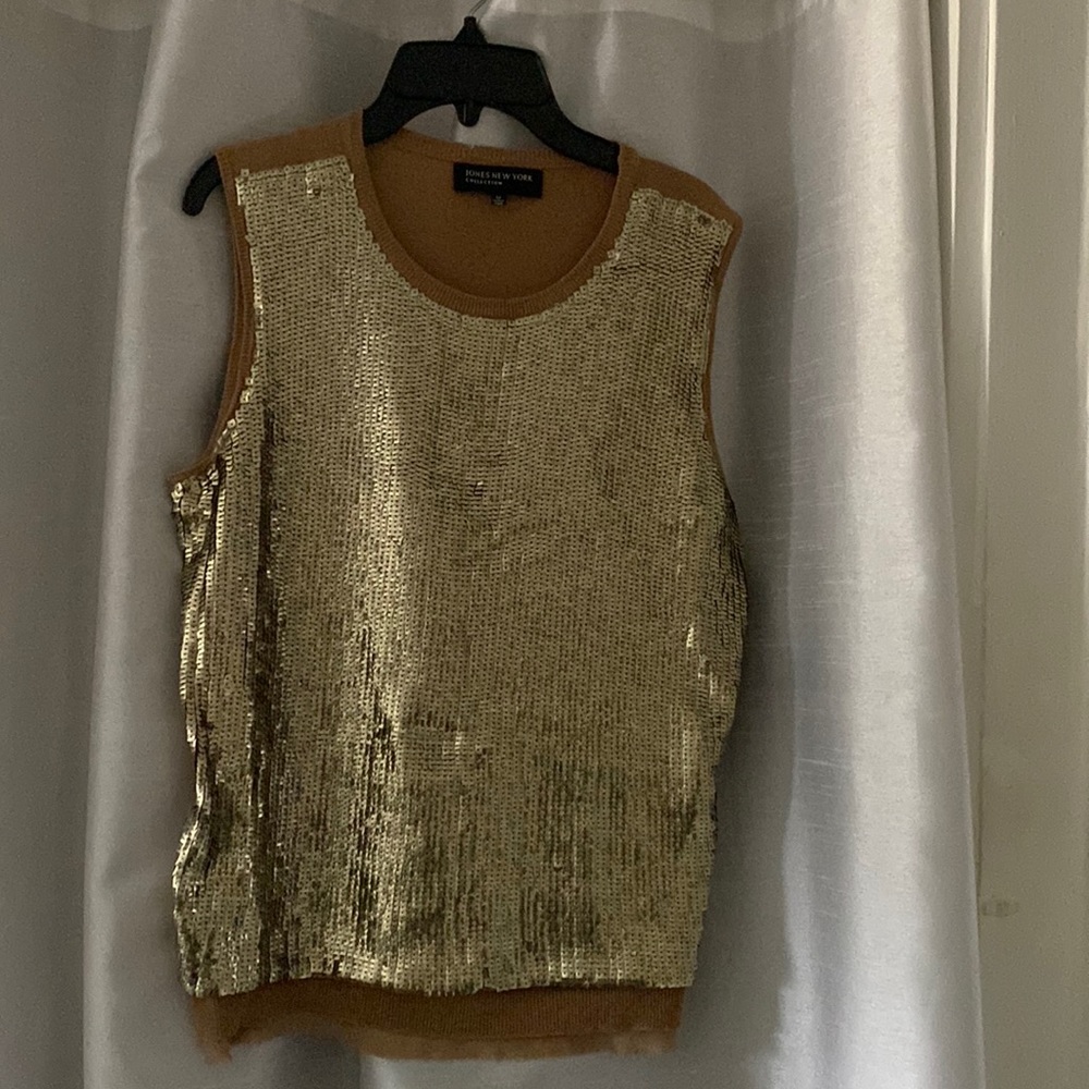 Gold sequin vest